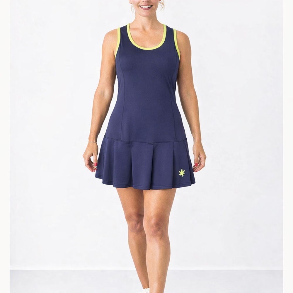 Boast Court Pleated Tennis, Racket, Pickleball, Golf NAVY/LIME Dress. Size M